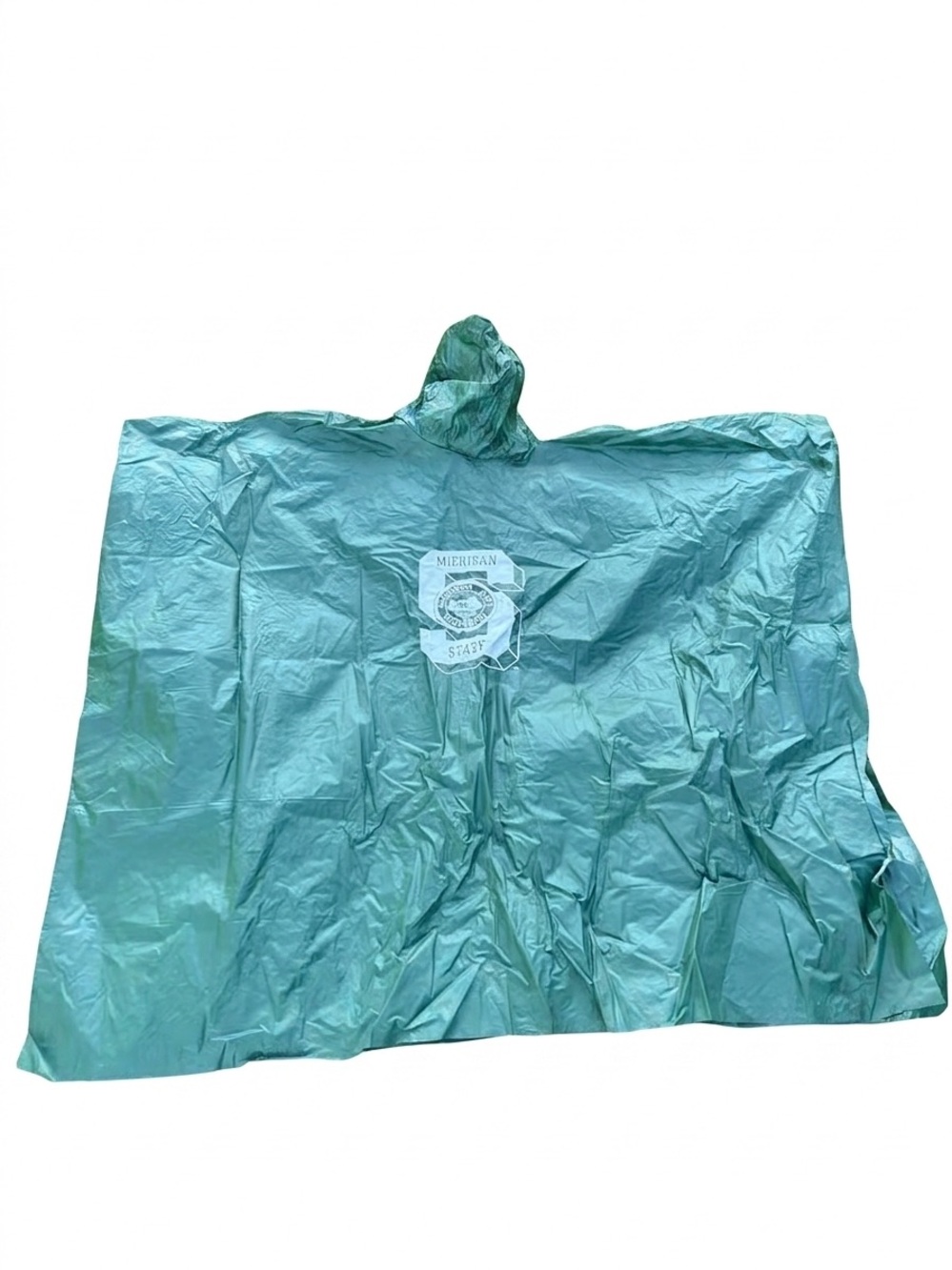 Michigan State University MSU Spartans Green Hooded Rain Poncho One Size